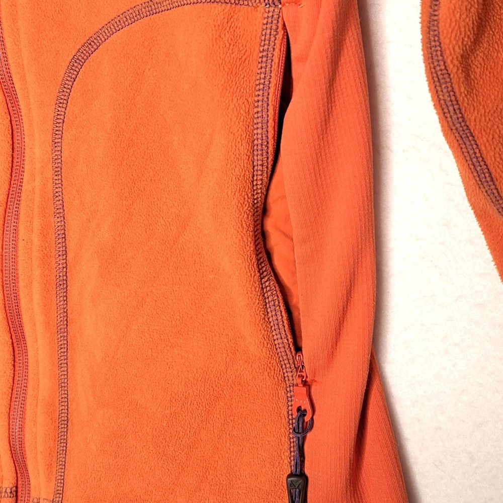 Millet Fleece Jacket Womens Small Orange Full Zip Hood Technical Hiking MIV4762 - Picture 9 of 16